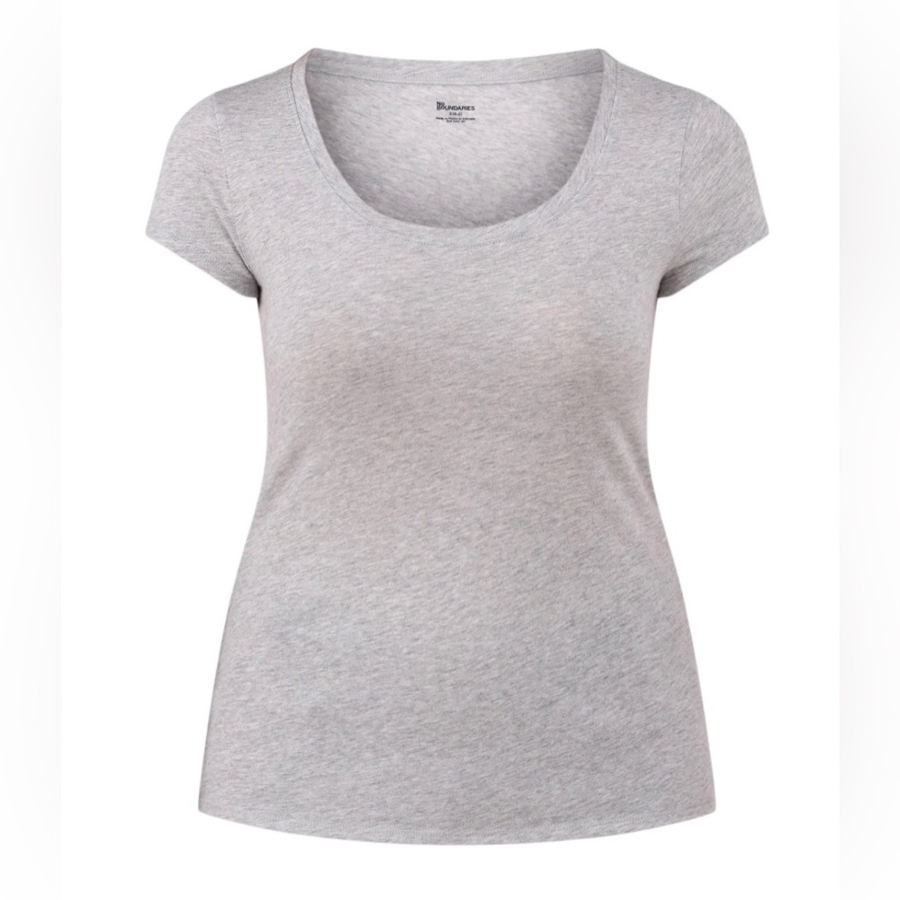 NO BOUNDARIES Womens T-Shirt Size XXL 20 Scoop Neck Gray Lightweight New